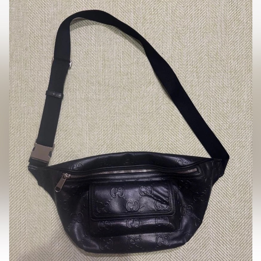 Gucci Embossed Black Belt Bag - Picture 13 of 14